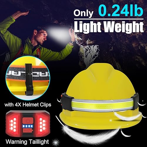 Miniatura 3 de Linterna frontal recargable, paquete de 3 faros LED brillantes de haz ancho, linterna con luz trasera roja, 1200 lúmenes, ligero, ajustable,