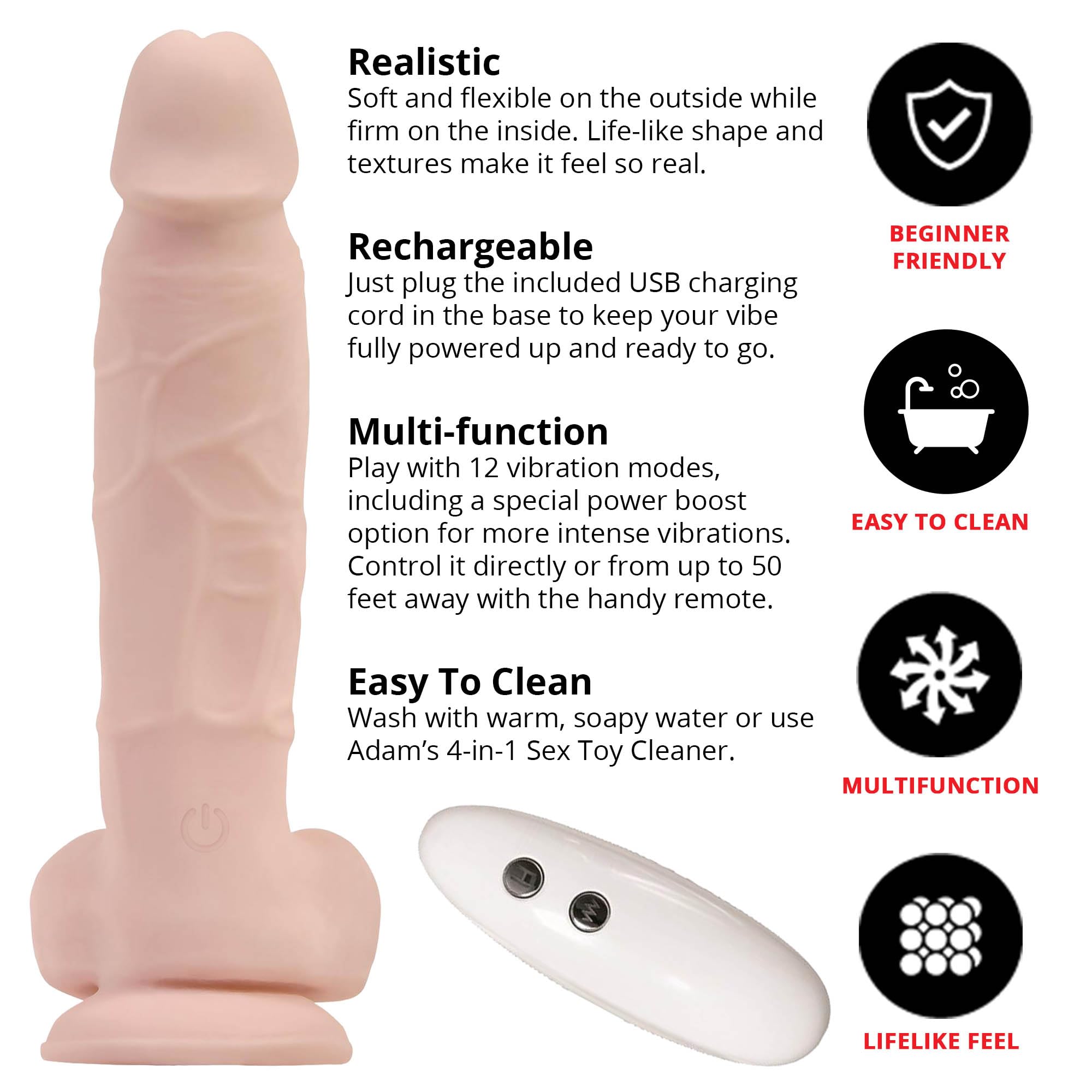 adam and eve free vibrating dildo Amazon.com: Adam & Eve Pink Vibrator Dildo, Realistic Dildo, Thrusting Sex  Toy For Women, Waterproof Jelly Texture, Battery Operated, Adjustable  Speeds For Clitoral Anal G Spot Pleasure, Gift Compact And Discreet : main image 0