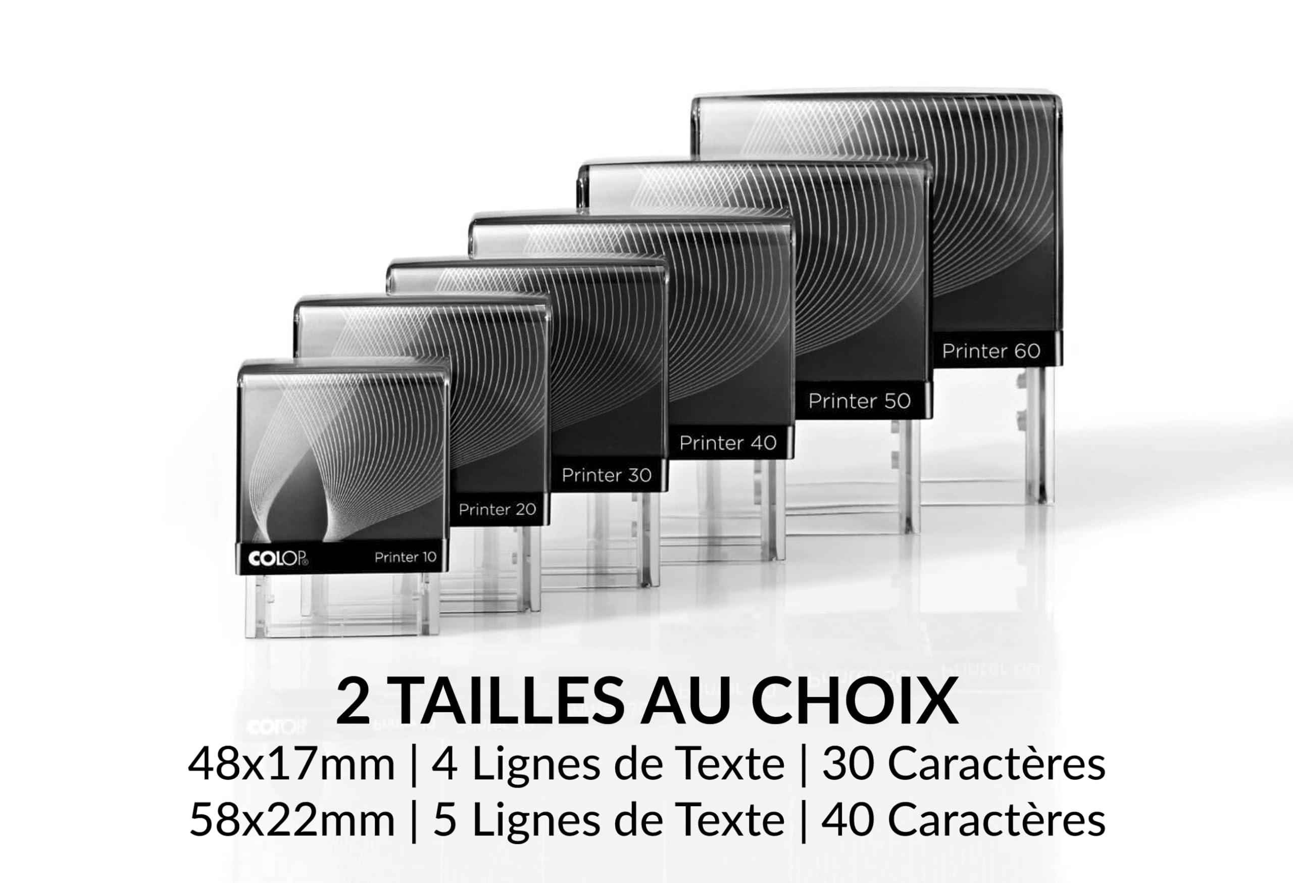 Stamp by Me | Tampons Personnalisés | Tampon Automatique en Caoutchouc pour Entreprise | Auto-encreur | Noir - Encre Noire (47x18 mm - 4 lignes)