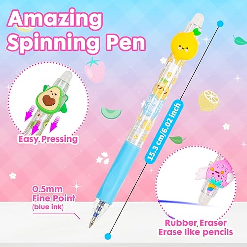 Miniatura 3 de Bolígrafos de gel borrables, 6 bolígrafos retráctiles de dibujos animados borrables, de punta fina de 0.020 in, hacen desaparecer los errores, tinta