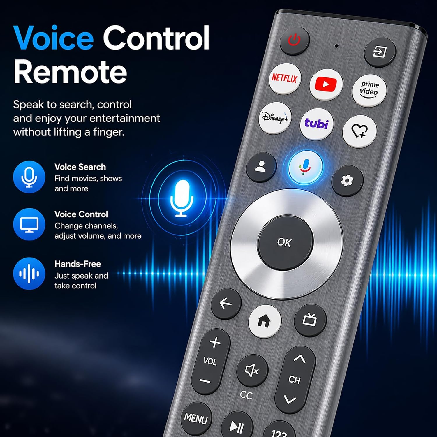 ERF6A80 Voice Remote Control Replacement for Hisense U6 U7 U8 U9 S7N Smart TV 55S7N 65S7N 75S7N 85S7N 55U8QG 85U8QG 75U8QG 65U8QG 100U8K 55U75QG 65U75QG 75U75QG 85U75QG 100U75QG 116U75QG