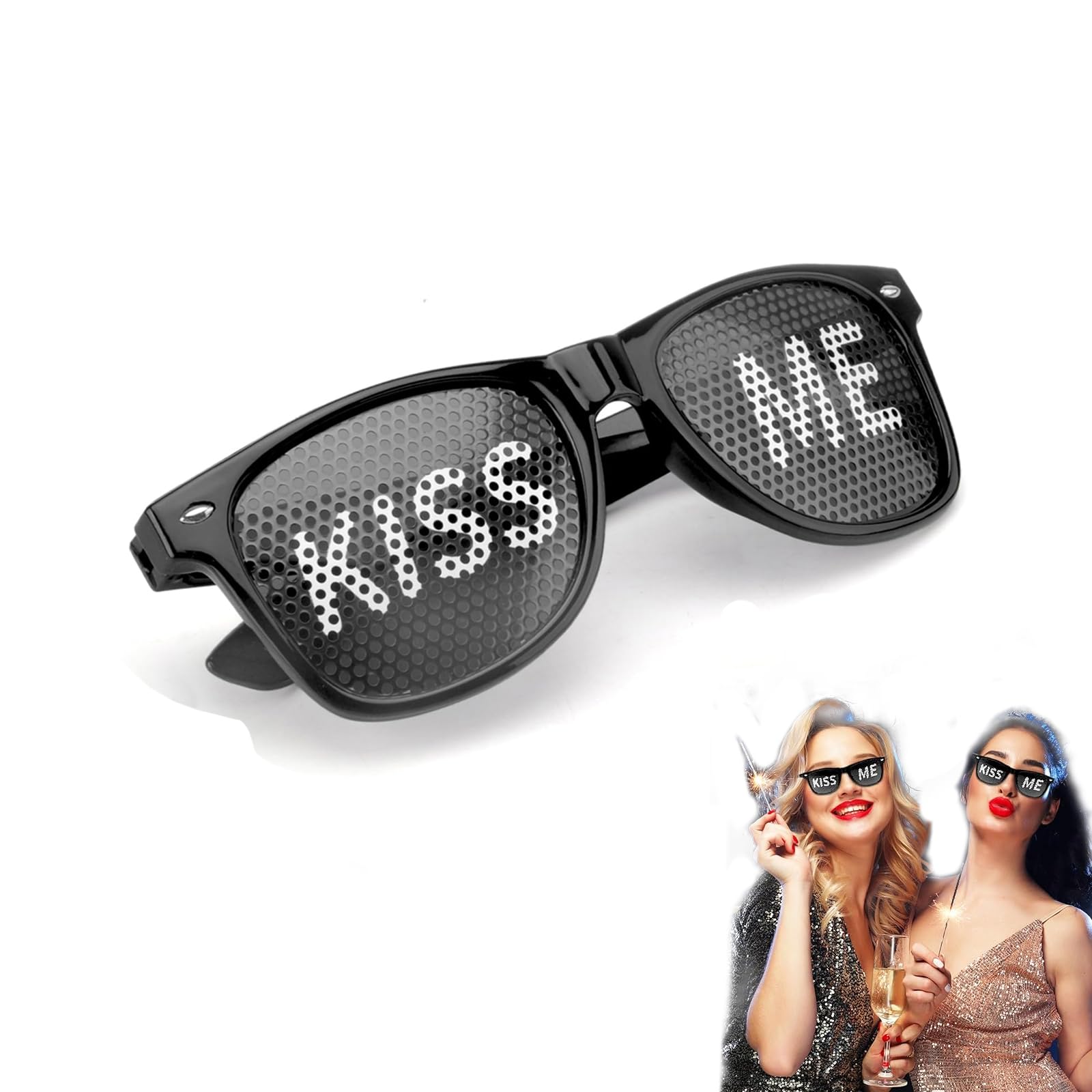 KZXCVS Occhiali da sole per feste con motivo Kiss Me, occhiali da sole per feste, carnevale, feste, club, feste e carnevale, accessori per foto