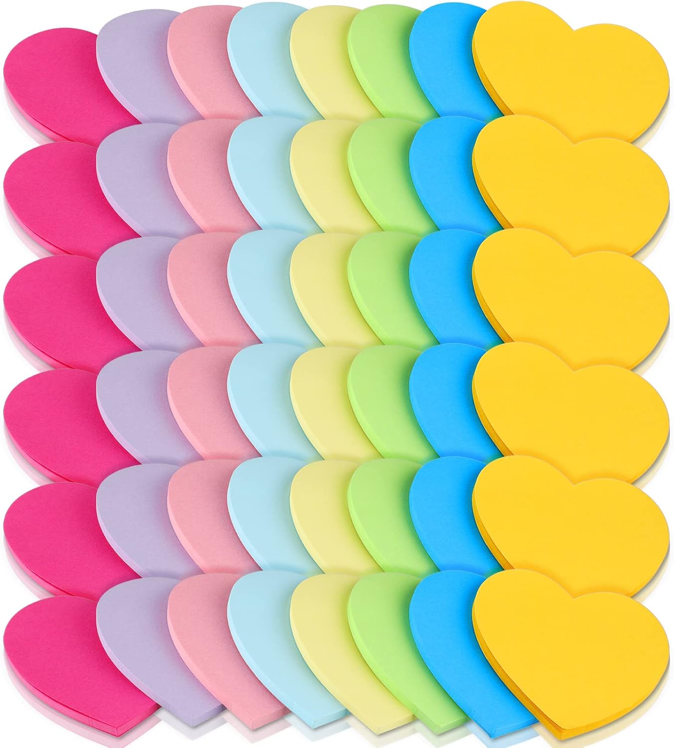 Teling 48 Pcs Heart Sticky Notes, 2160 Sheets Heart Shaped