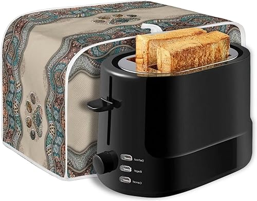 Miniatura 6 de Talayituse Funda para tostadora con estampado de huellas bohemias de 4 rebanadas para pan, cubierta lavable para tostadora de cocina, cubierta para