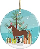 Vista 51 de Caroline's Treasures Bactrian Camel Adorno de cerámica de Navidad, decoración colgante de árbol de Navidad verde azulado para el hogar, vacaciones