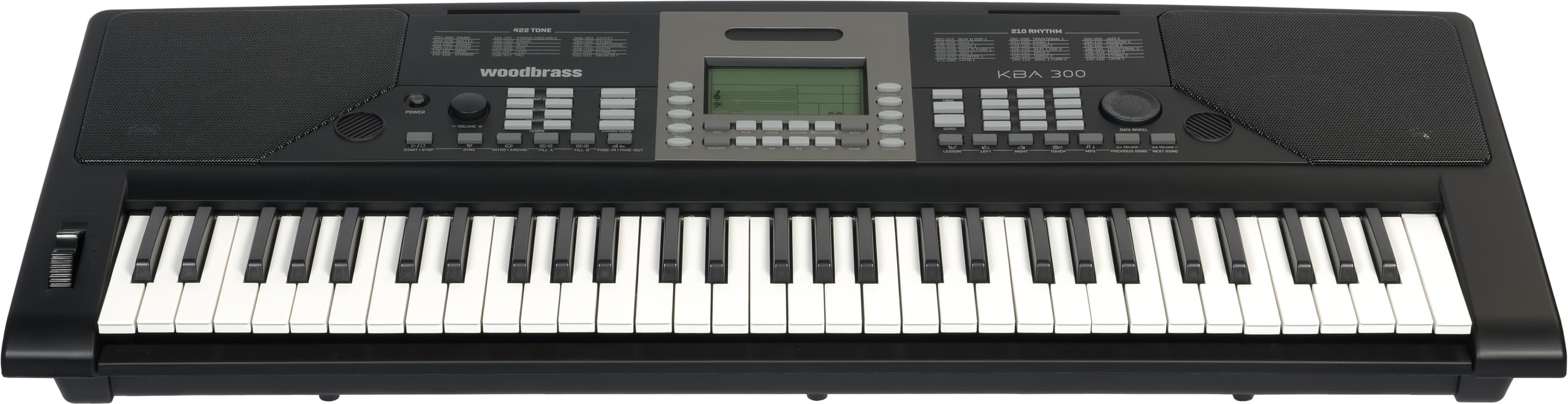 Woodbrass KBA300 - Teclado para principiantes, divertido, accesible con modo de aprendizaje interactivo, ideal para el jugador de teclado aficionado: perfecto para aprender y crear