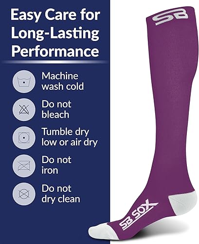Miniatura 19 de SB SOX - Calcetines de compresión (20-30 mmHg) para hombres y mujeres - Calcetines de compresión para usar todo el día, mejoran el flujo sanguíneo