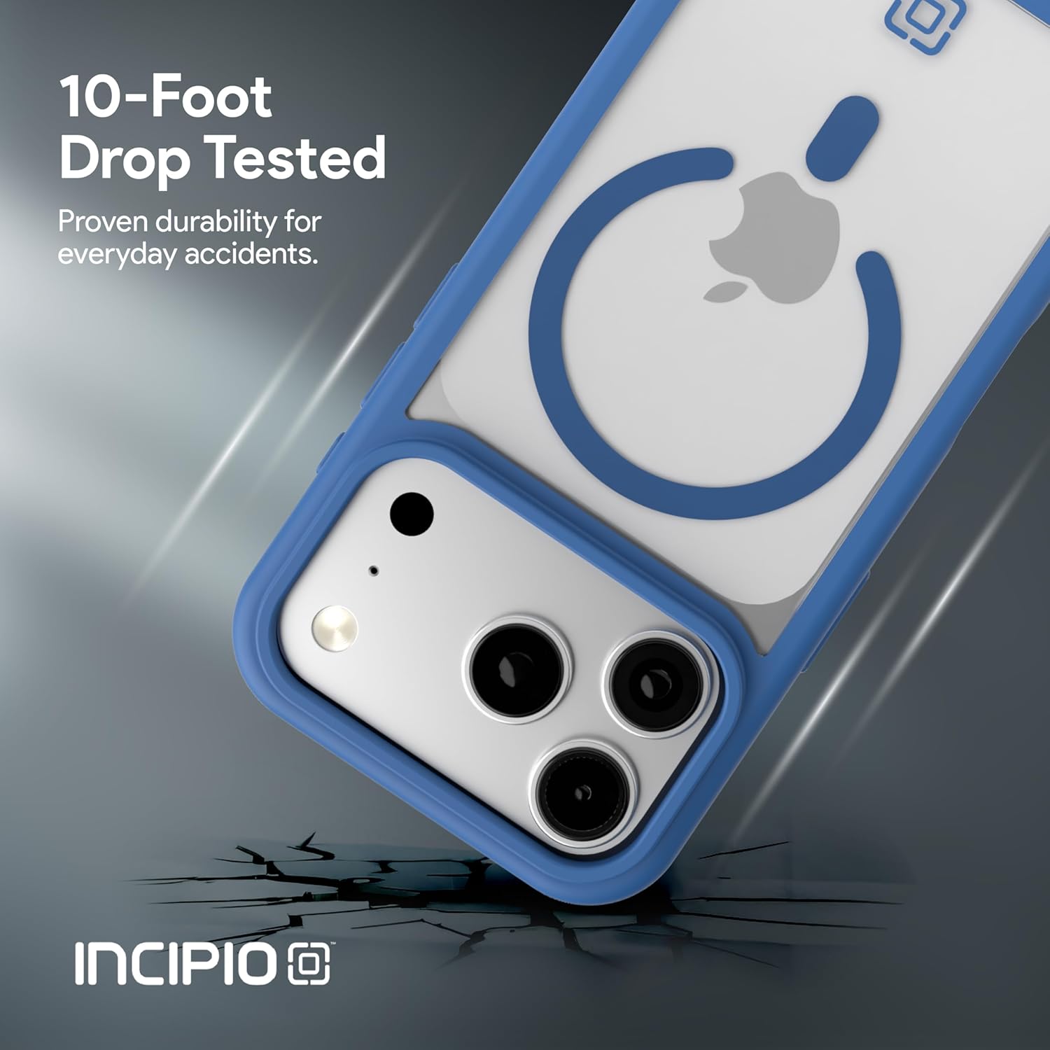 Incipio - Velocity iPhone 17 Pro, Magsafe Compatible Phone Case, 10ft-12ft Drop Tested, Ultra Durable & Shock Absorbing, Scratch Resistant & Slim Profile (Navy/Clear)