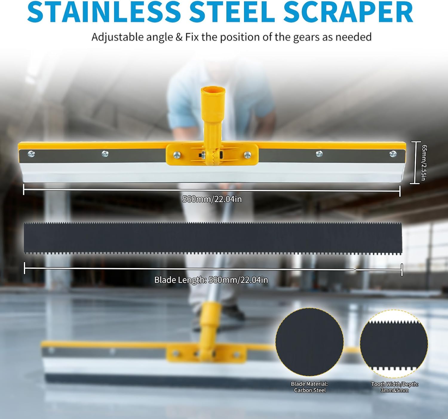 Complete Self Leveling Cement Tool Kit, Professional Epoxy Floor Kit Tools with Spiked Roller, Spike Shoes, Scraper & Extension Pole (Basic Set)