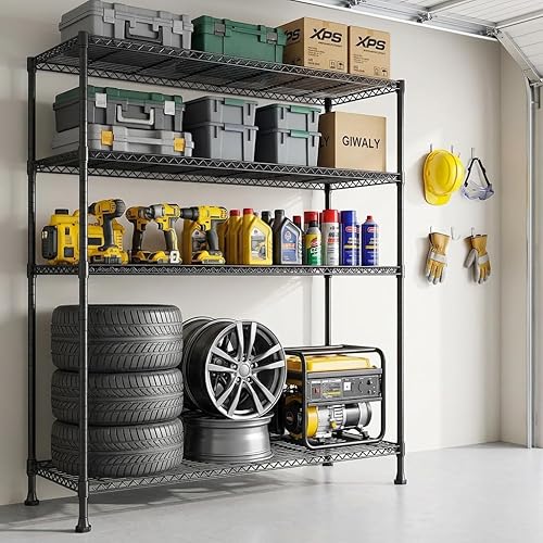 Miniatura 6 de REIBII Estantes de almacenamiento de 45.8 pulgadas de ancho, estantería de alambre de 5 niveles para estantes de despensa, estante de almacenamiento