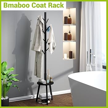 Amazon.com: BMOSU Coat Rack freestanding Stand with Shelf Bamboo Amazon.com: BMOSU Coat Rack freestanding Stand with Shelf Bamboo