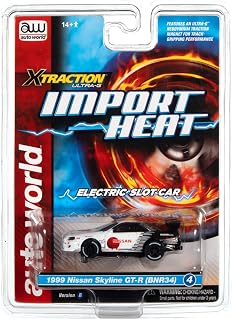 Auto World Xtraction Import Heat 1999 Nissan Skyline GTR (White/Black) HO Scale Slot Car