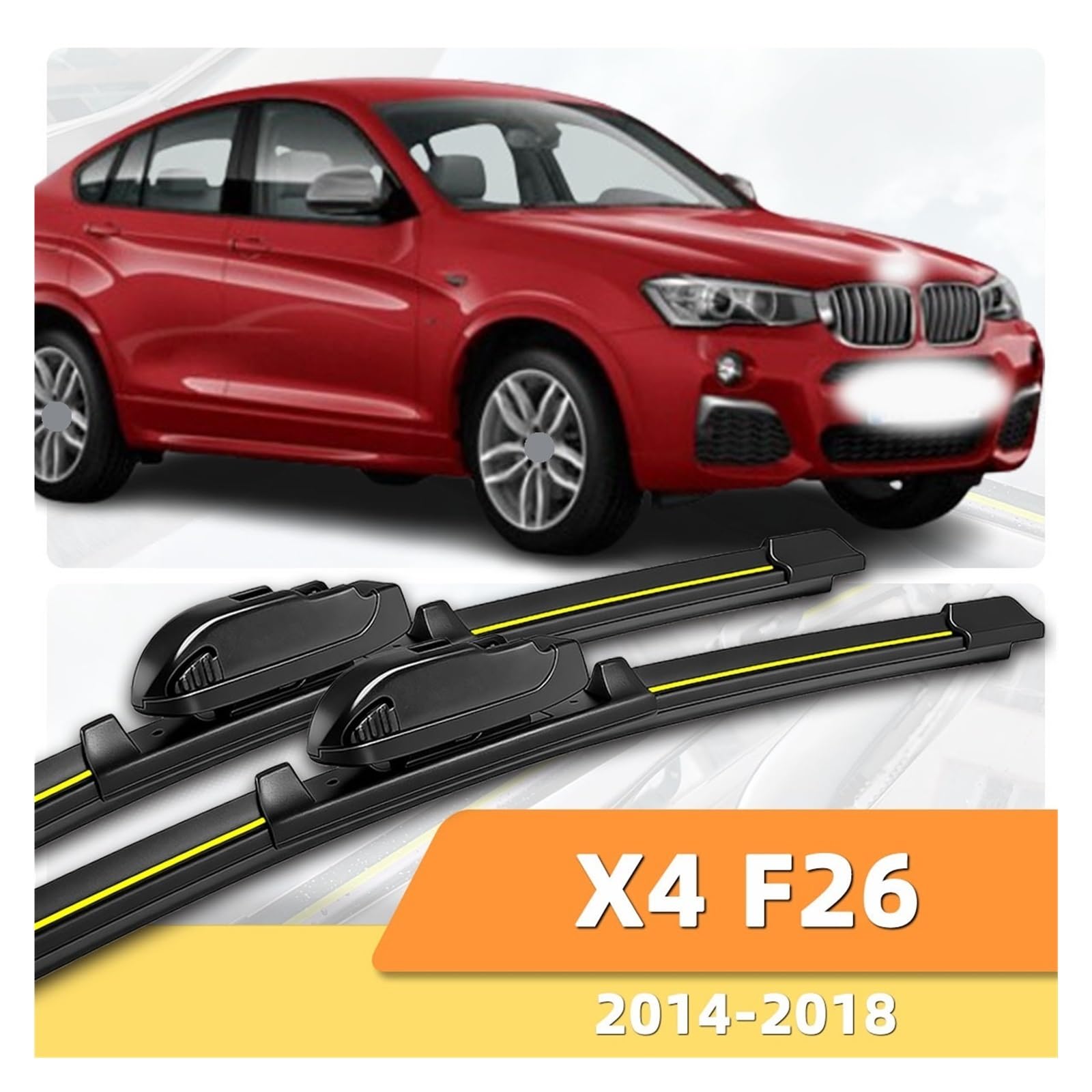Auto Scheibenwischerblatt Autowischer Frontscheibenwischer S Geeignetes 2-teiliges Zubehör für X4 F26 (2014-2018) Leise und nahtlos bidirektional