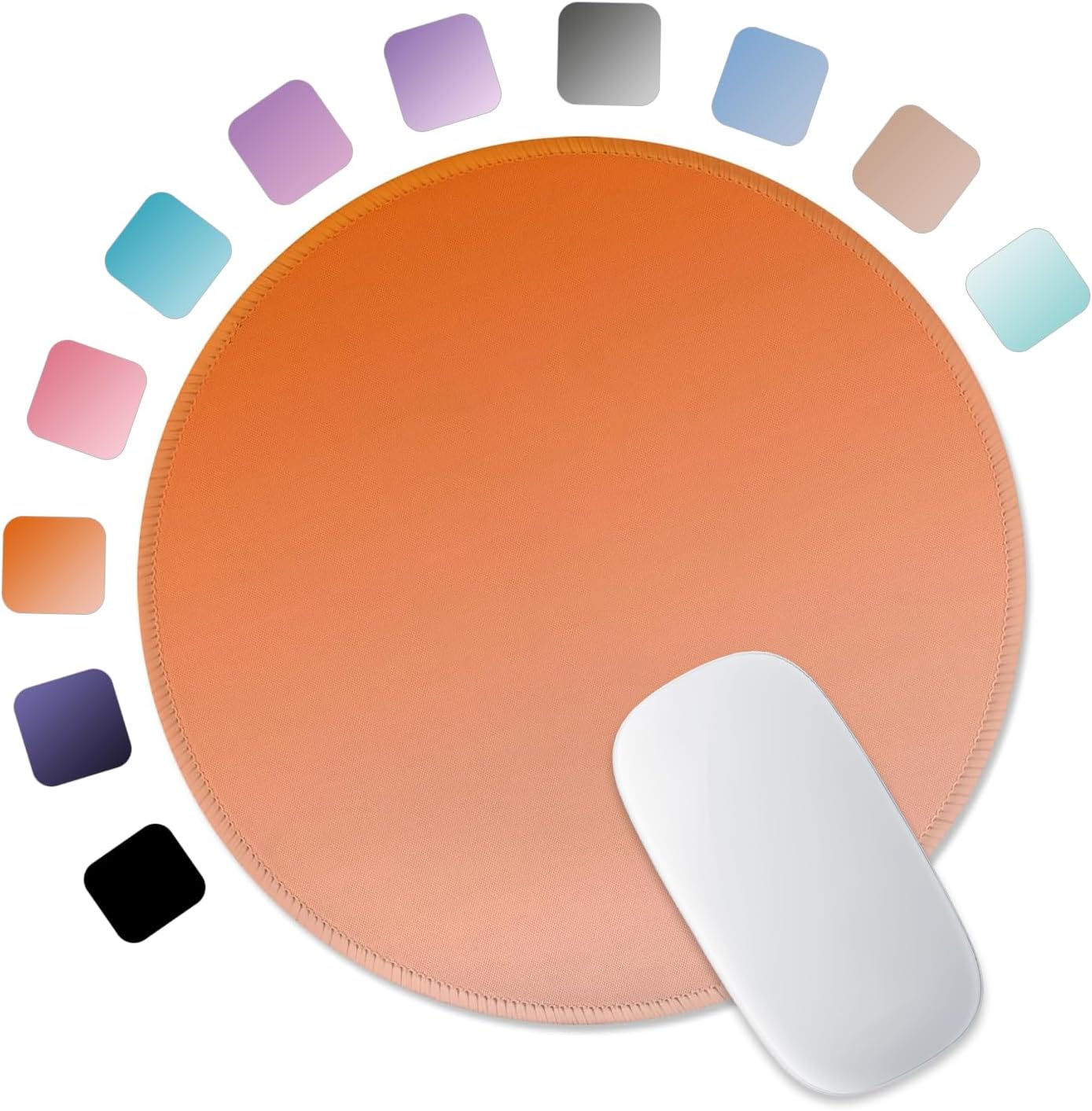 ITNRSIIET Mouse Pad Non-Slip Rubber Base Smooth Surface Stitched Edges Waterproof Durable Compatible with All Mice for Office & Gaming, Desk Accessory, Diameter 8.7 inch, Sunset