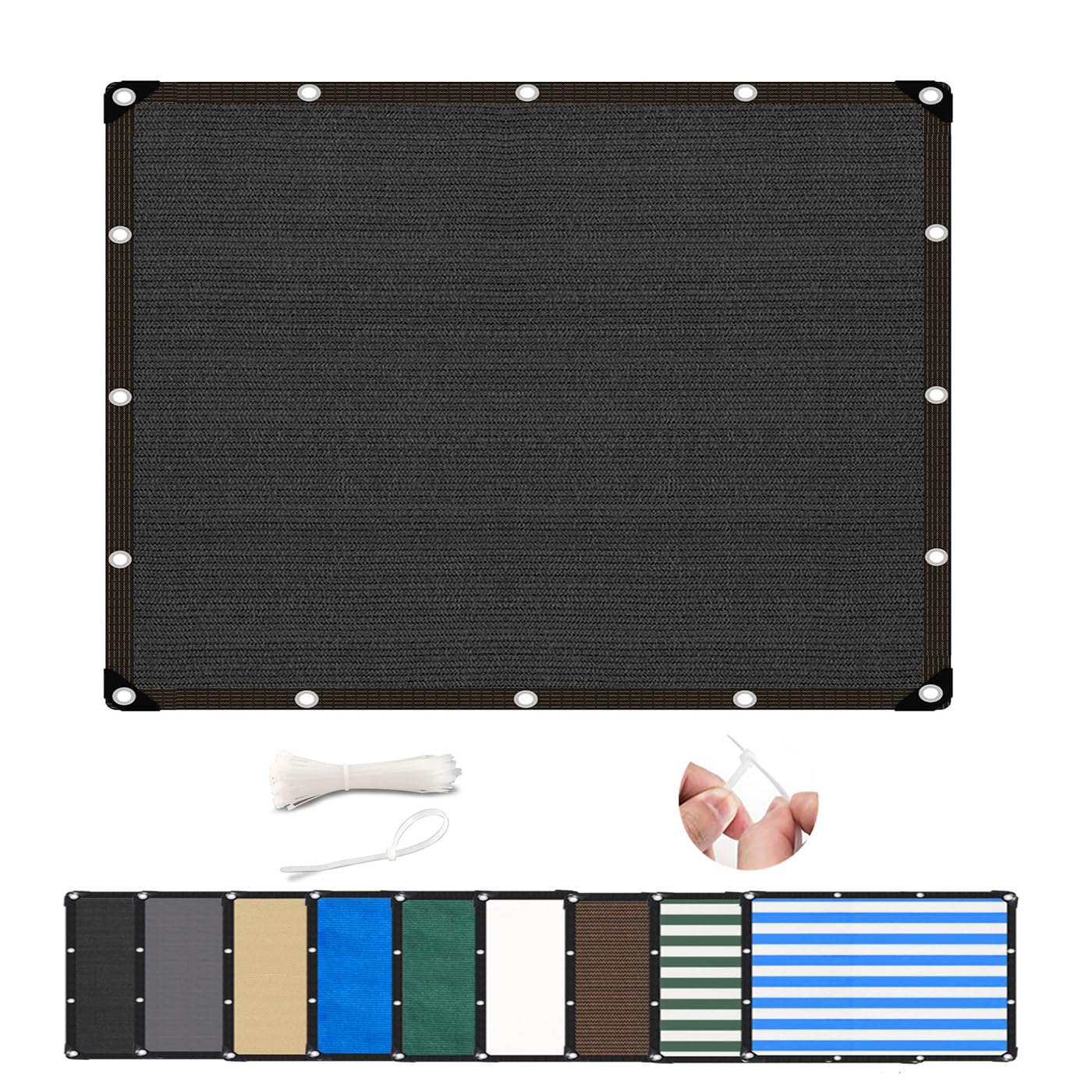 Ygann Garden Shade Net Fabric Shade Net Outdoor Fence Screen, Backyard, Patio, Balcony, Including Cable Ties 8 Days Delivery, 9 Colors, 195 Sizes Schwarz,1.4x10m — image 1