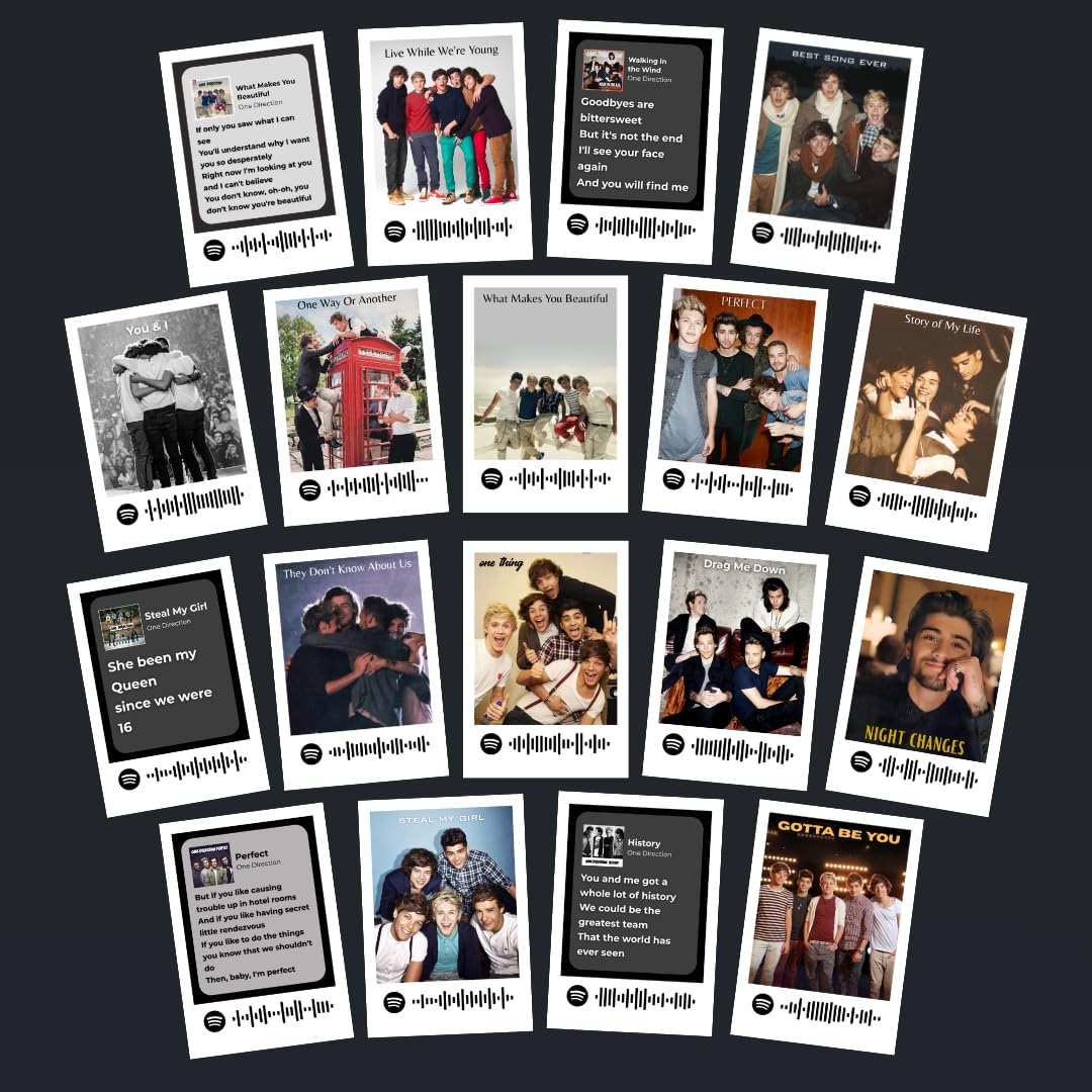 One Direction Poster | One Direction Band Songs Mini Poster Kit (Set of 15) | One Direction's Drag me down, Night Changes Songs (8 x 6 cm) for Phone Accessories, Bedroom, Office, room decoration