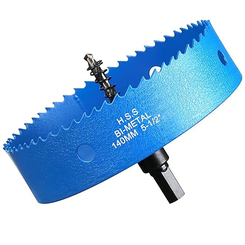 Sierra de agujero bimetálica de 5-12 pulgadas para madera, cortador de agujeros de 5.512 in para luces empotradas, broca de sierra de agujero de