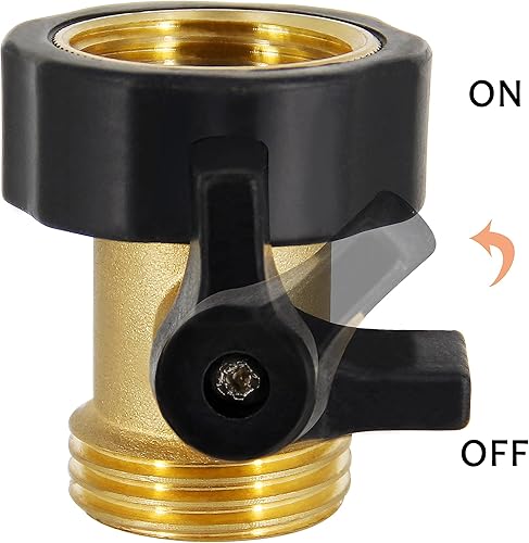Miniatura 2 de Lifynste Conector de manguera de jardín de válvula de cierre de latón resistente, 2 juegos