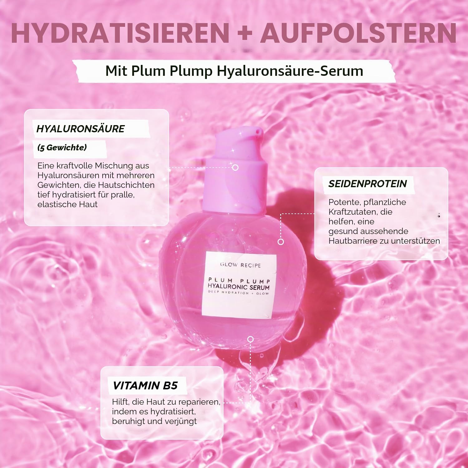 Glow Recipe - Hautpflegeset in Reisegröße mit Serum: Avocado Ceramid Serum + AHA BHA Soft Erdbeere Serum + Pflaumenserum