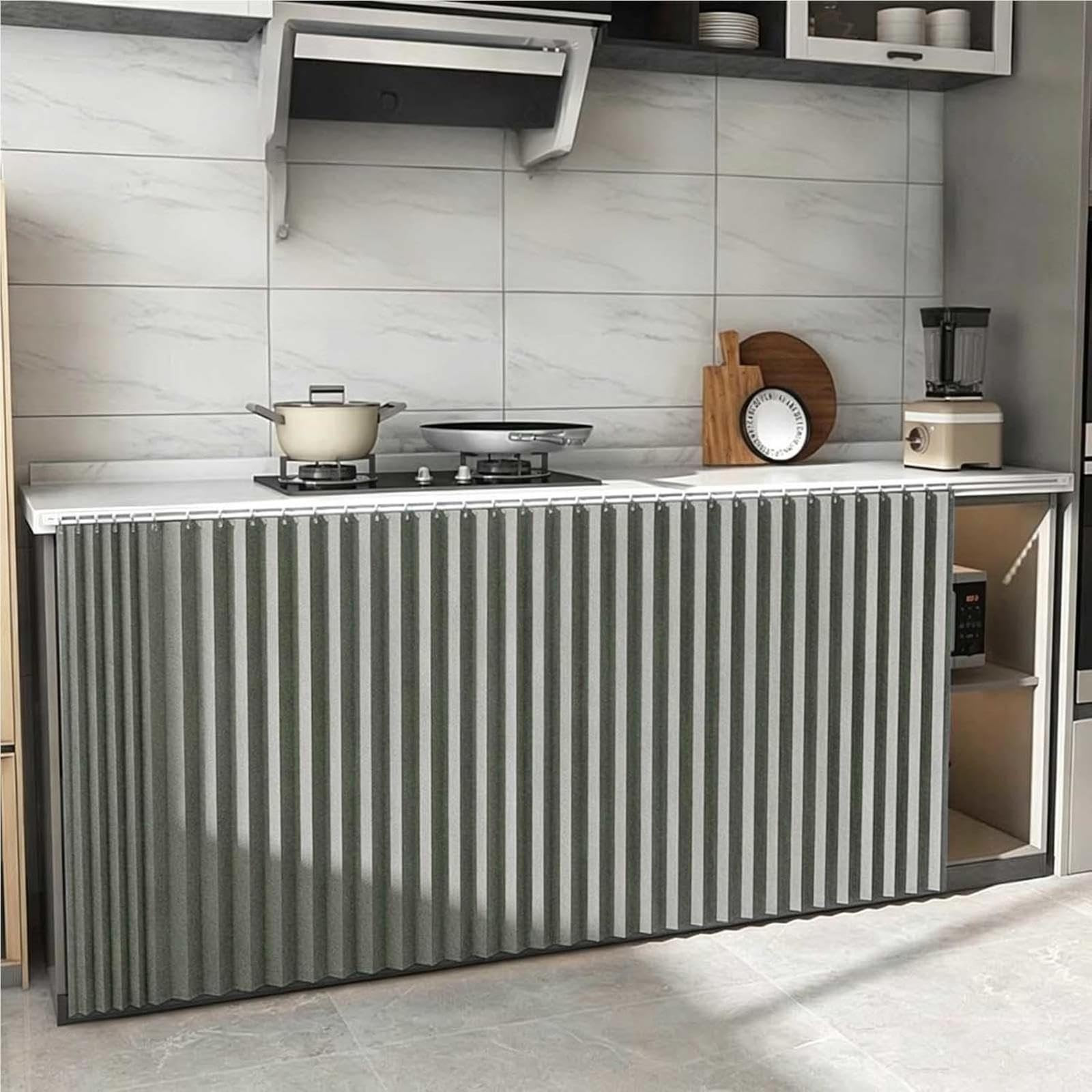 Rideau sous Evier Rideau Rideau Armoirerideau Placardrideau Meublerideau Cuisinerideau Salle De Bainrideau Dressingrideau sous Évier,Grey-W120cm/H100cm