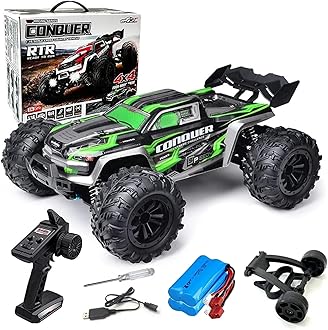 RC Cars 1:16 Scale Remote Control Car 50 KMH High Speed Fast 4WD RC Truck for Kids Adults Boys 2.4 GHz All Terrains RC Buggy Off-Road Drift RC Monster Trucks with 3 Batteries (Green)