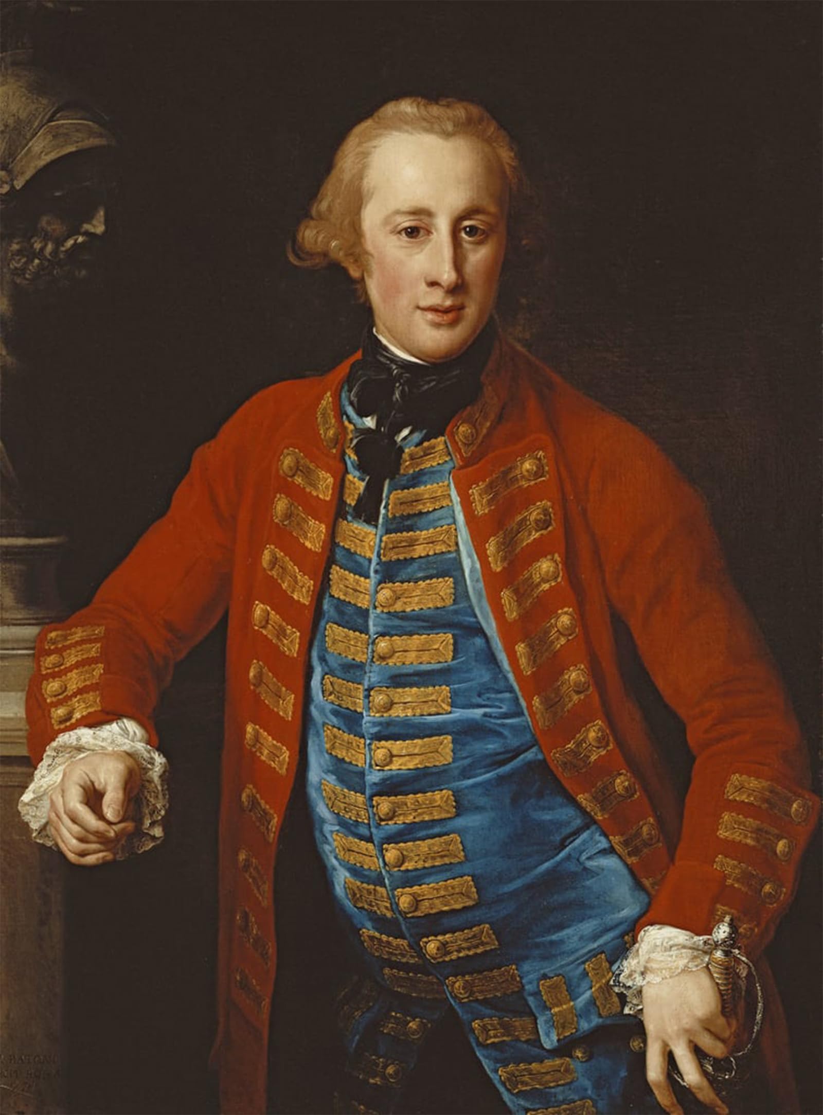 POSTERIIk Famous Animal Posters Vintage Picture Portrait of a Cavalry Officer in Walking Out Dress by Pompeo Girolamo Batoni Modern Wall Decor for Home Decor 60x90cm