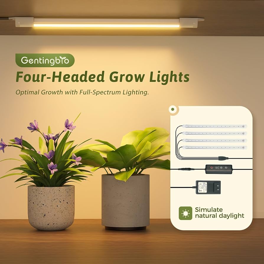 GENTINGBRO Plant Stand with Grow Lights Large Plant Shelf