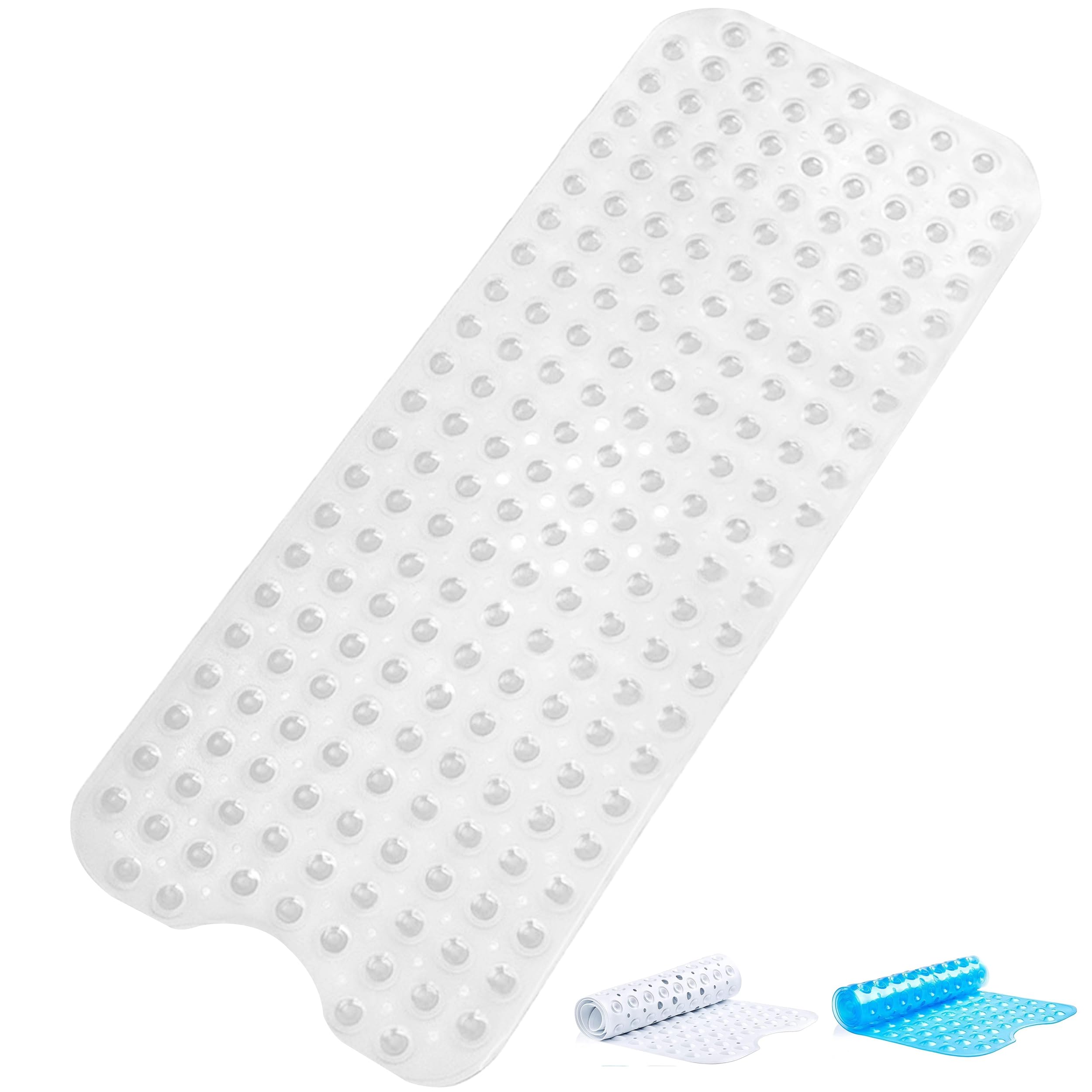 Imperial Rooms Shower Bath Mat Non Slip Anti Mould Bathroom Mats - Soft Rubber Shower Mats with Drain Holes and Strong Suction Cups Grip Anti Slip Bathtub Mat Machine Washable (53x53cm, Clear) โ image 1