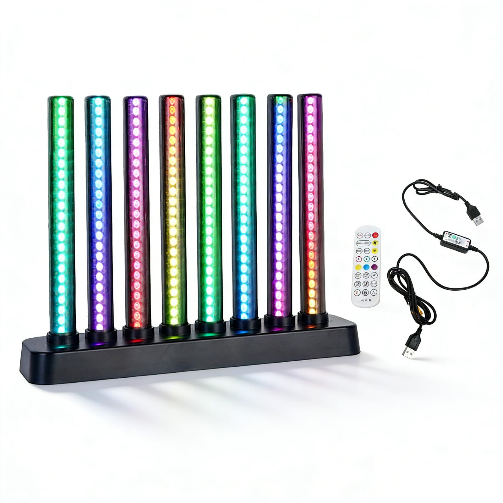 Dpofirs Visualizzatore di Musica Audio, Analizzatore di Spettro di Rilevamento del Suono, Luce Ambientale RGB a Tubo Vintage, per Musicisti e Appassionati di Audio