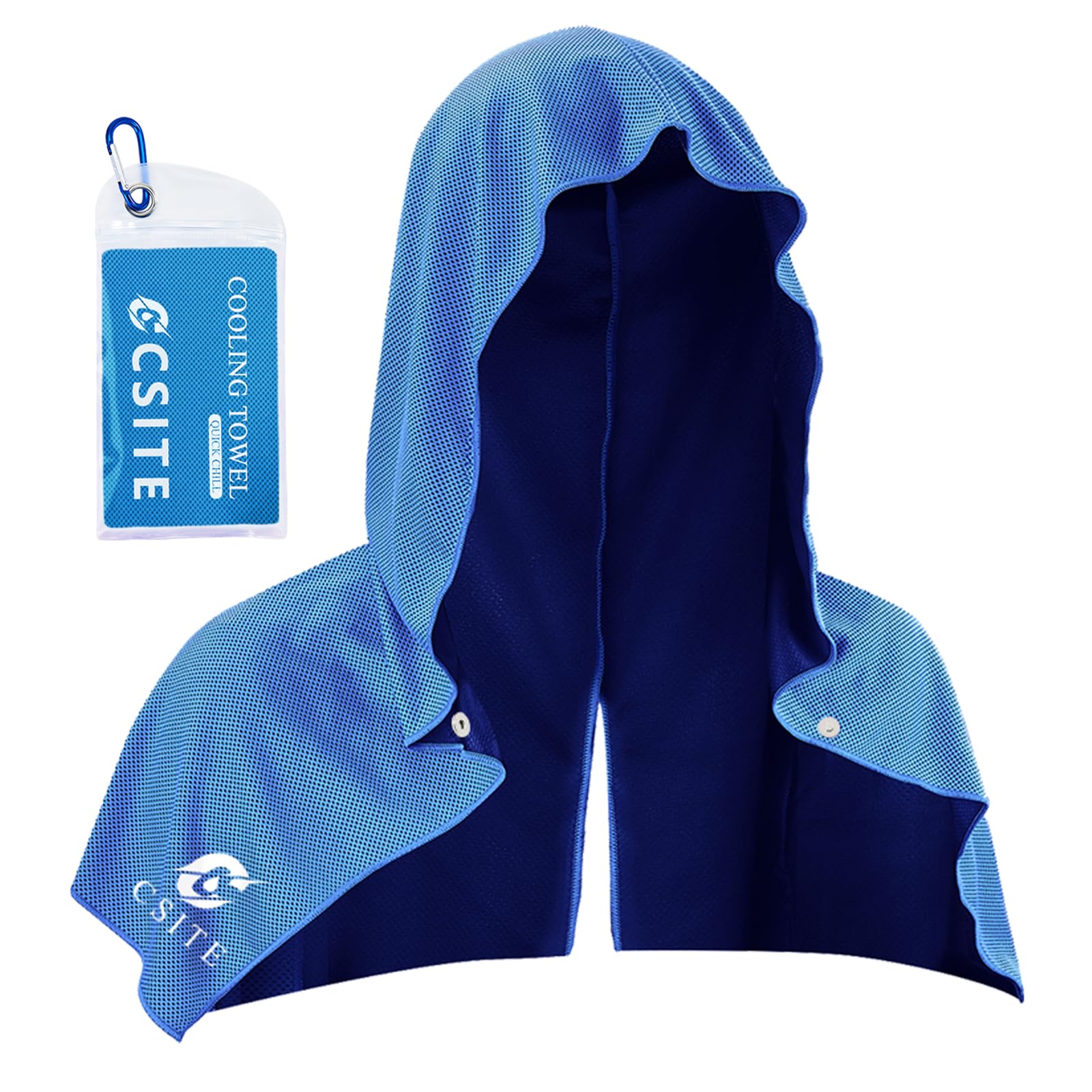 CSITE Cooling Hoodie Towels, Instant Cooling Towels for Neck and Face, UPF 50 Sun Protection, Soft Breathable Cold Towel for Hot Weather, Ice Towel, Sweat Towel for Yoga, Sports, Gym, Fitness-image-38