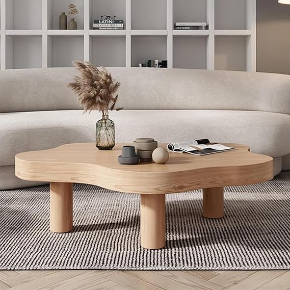 Cloud Shaped Coffee Table, Irregular Wood Coffee Table