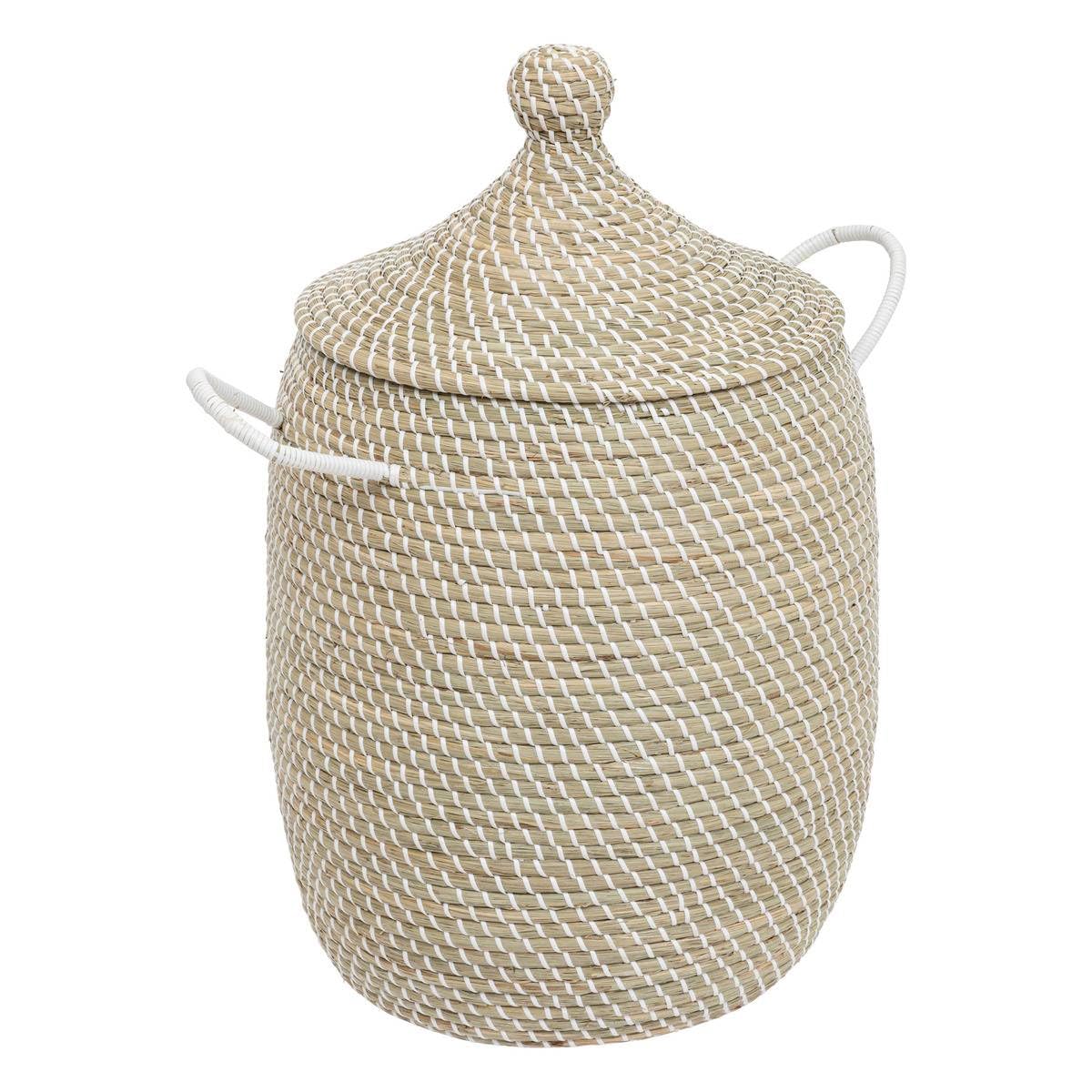 Set mit 2 Körben 'Soleya' aus Stroh, Ø 30 cm und Ø 39 cm
