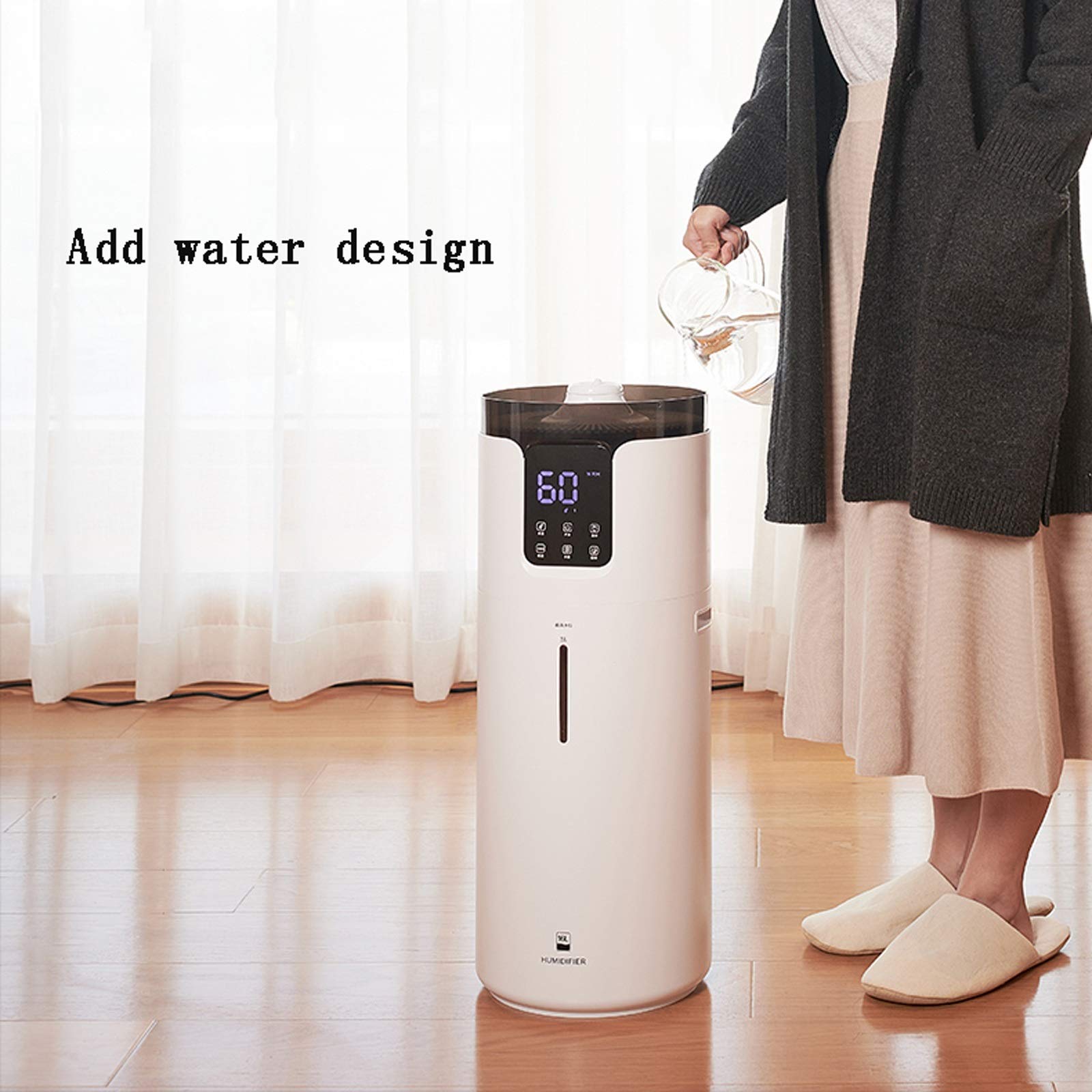 Humidificador Humidificador Y Difusor De Aceites Esenciales, Humidificadores De Alta Capacidad De 16 L, Apagado Automático Sin Agua, Humidificador Ideal para Dormitorio, Habitación De Bebé, Sala De Es