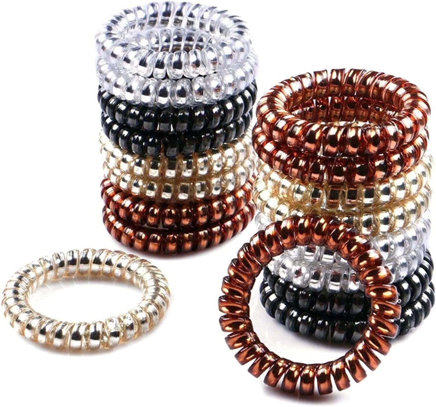 Haarspangen Haarschmuck Haargummis Haarbänder, 5er-Pack Frauen Gummiseil Elastische Haarbänder Spiralform Krawatten Kopfbedeckung Telefonkabel Linie Stirnband Schön (Color : S002) ( Color : S003 )