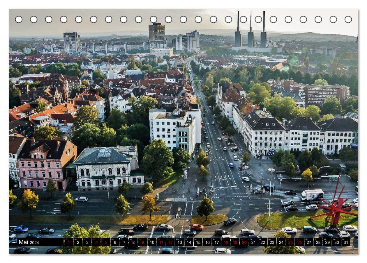 Hannover - Luftige Einblicke (Tischkalender 2024 DIN A5 quer), CALVENDO Monatskalender: Eindrucksvolle Perspektiven auf Hannover aus der Luft. (CALVENDO Orte)
