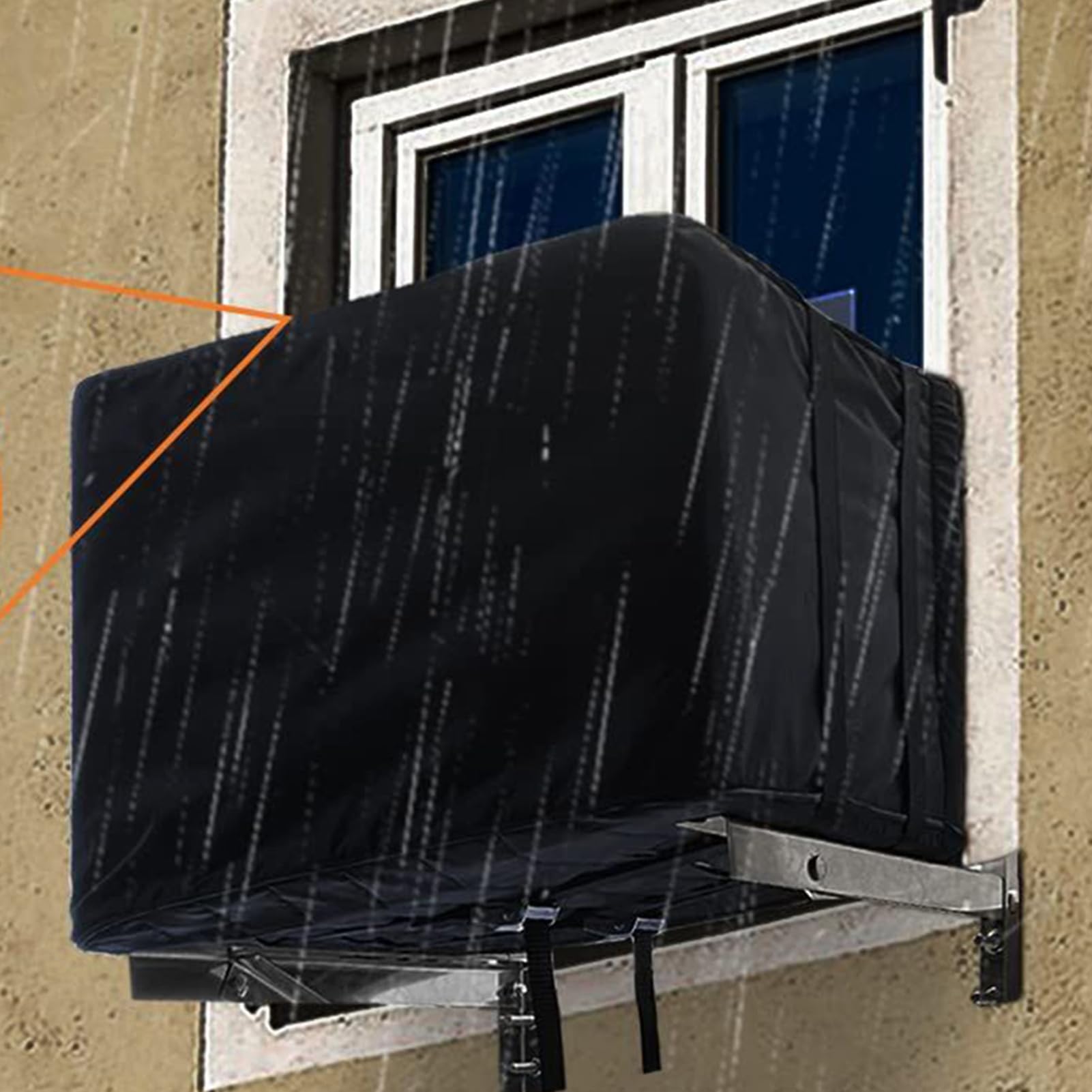 Copri Condizionatore Invernale | Copertura per Climatizzatori da Finestra Impermeabile | Protezione Isolata con Fibbie Regolabili per Unità Esterna Condensatore