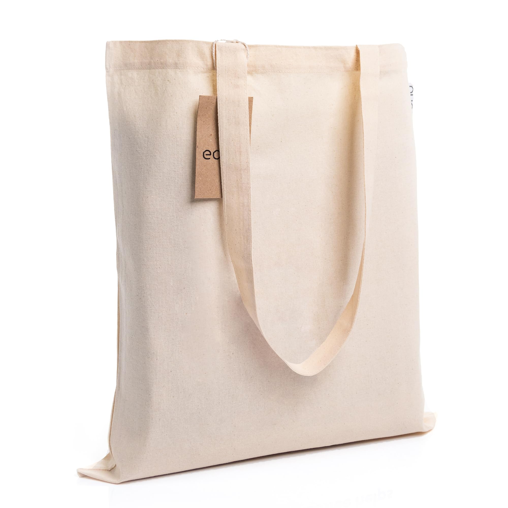 Amazon Brand-Eono, 100% Cotton Tote, Pack of 12, Reusable Tote Bags For Women, Shopping Bag For Grocery, Sturdy Bag, 15 kgs Capacity, Aesthetic Office Bag For Women, Tote Bag For Women College-Natural