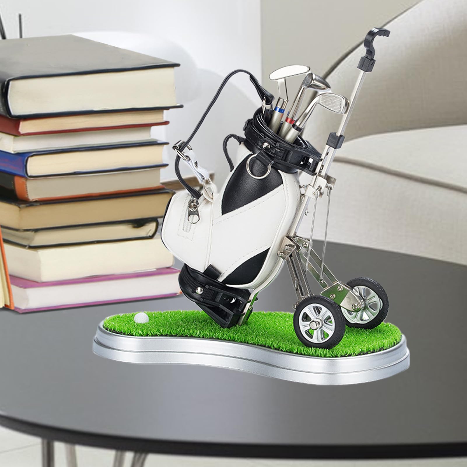 Set di penne da golf, set di penne da golf - Borsa da golf mini con trolley, 3 penne per mazze da golf | Souvenir unici da golf, riempitivi di calze natalizie per papà, uomini, golfisti adulti
