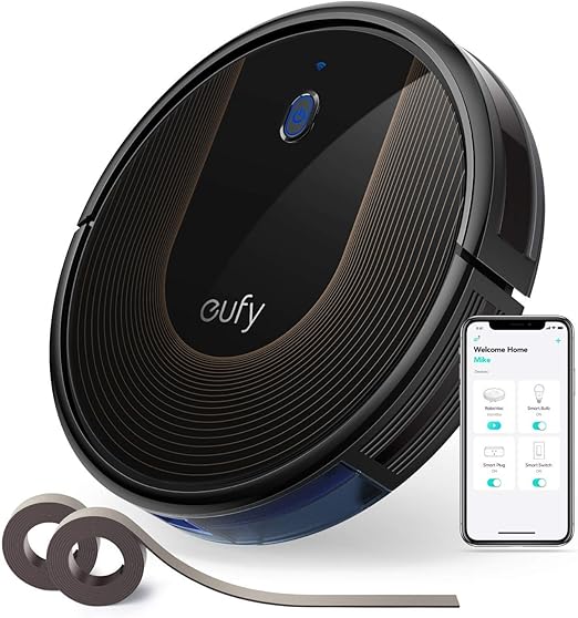 Eufy BoostIQ RoboVac 30C, Robot Vacuum Cleaner, Wi-Fi, Super-Thin, 1500Pa Strong Suction, Boundary Strips Included, Self-Charging Robotic Vacuum Cleaner (Renewed)