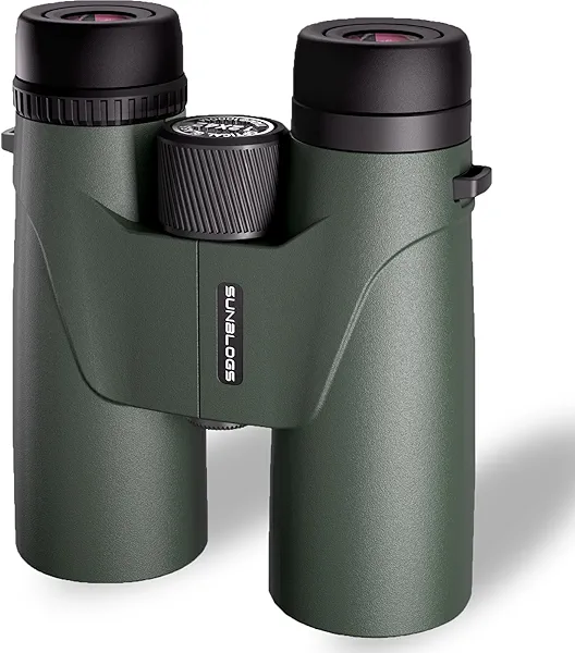 Binoculars for Adults High Powered, 12x42 HD Super Bright BAK4 Prism Waterproof Binoculars with Low Light Vision for Bird Watching Hiking Hunting Outdoor Travel Road Trip Stargazing Cruise (Green)