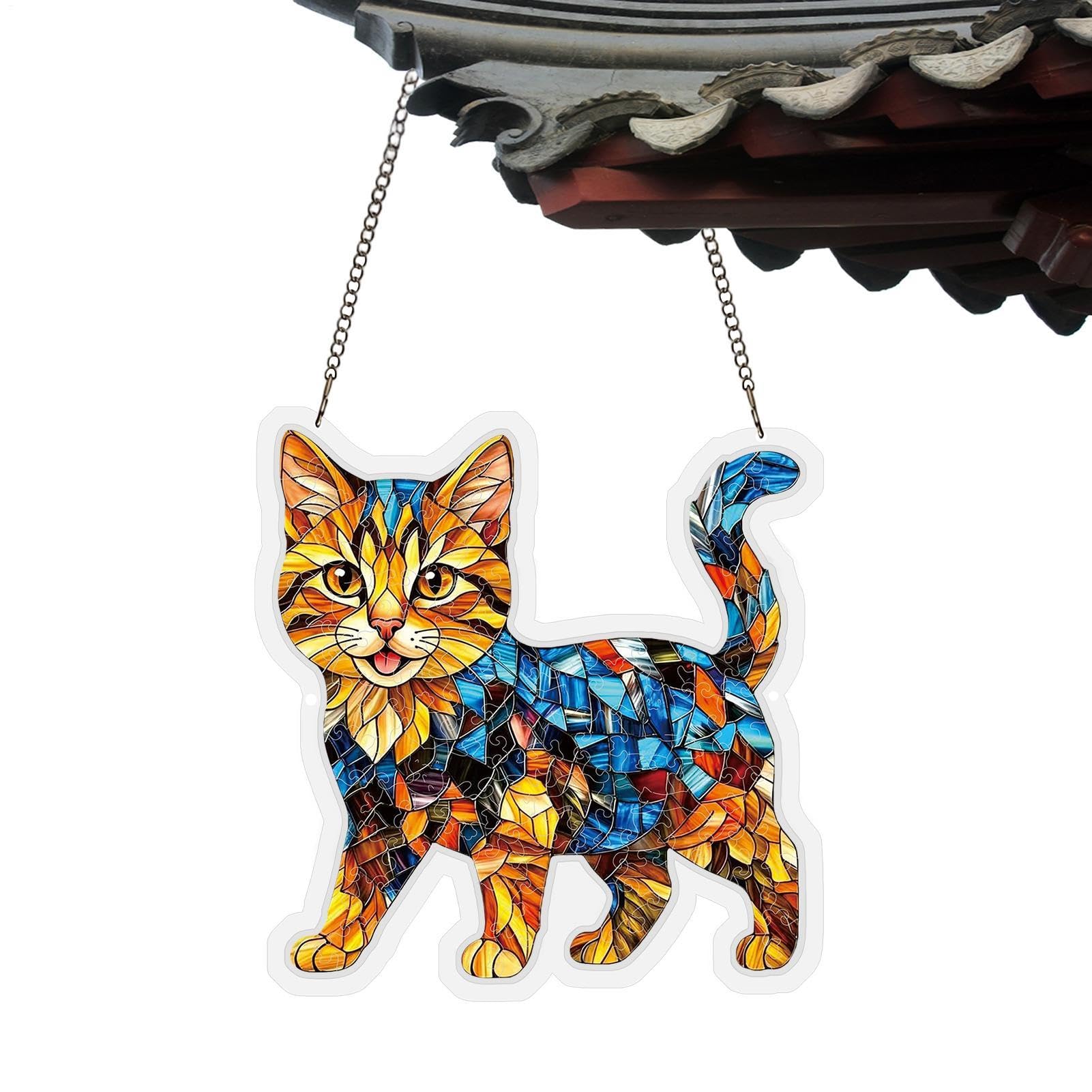 Attrape-soleil chat en acrylique pour illuminer votre fenêtre de salon ou balcon