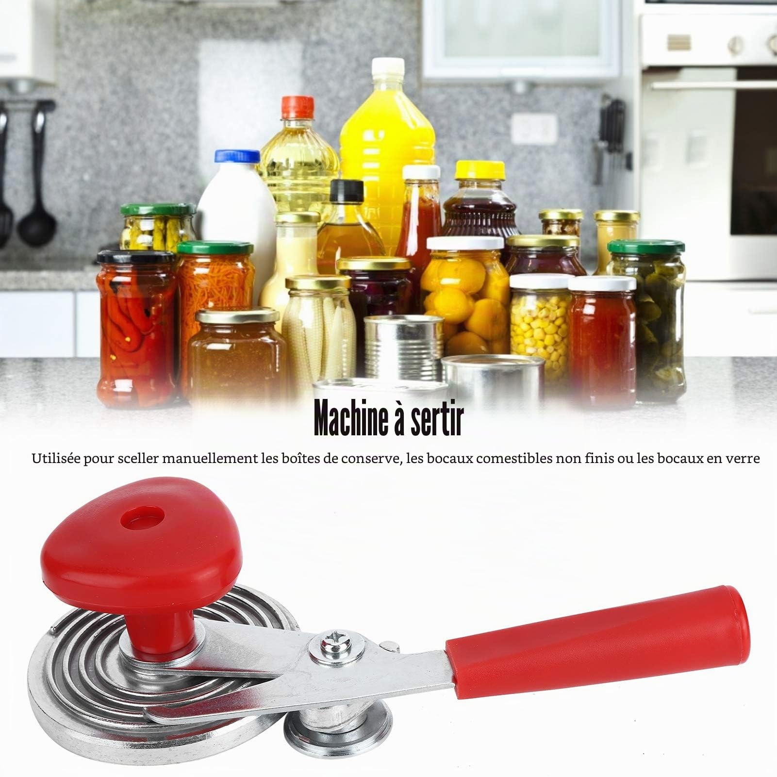 Scellant Manuel de Canettes, Machine de Scellage de Canettes Sous Vide, Bocaux en Verre, Outil à Main de Scellage de Presse, Gadgets de Cuisine, Machine de Sertissage