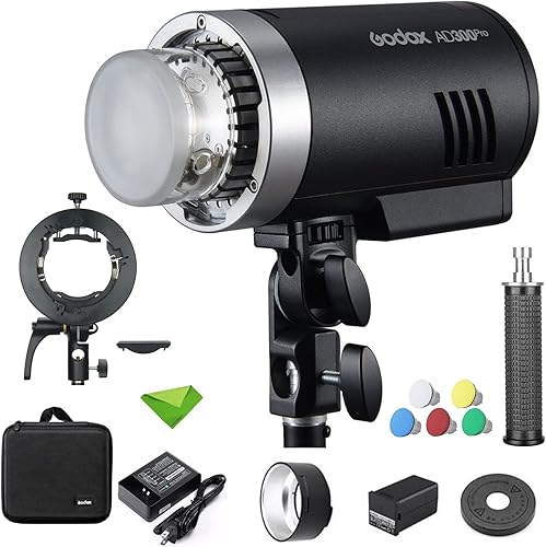 GODOX AD300 Pro 300W TTL Flash al aire libre 2.4G 18000s 2600mAh 0.01-1.5s Tiempo de reciclaje 320 Potencia completa 12W Modelado bicolor LED para