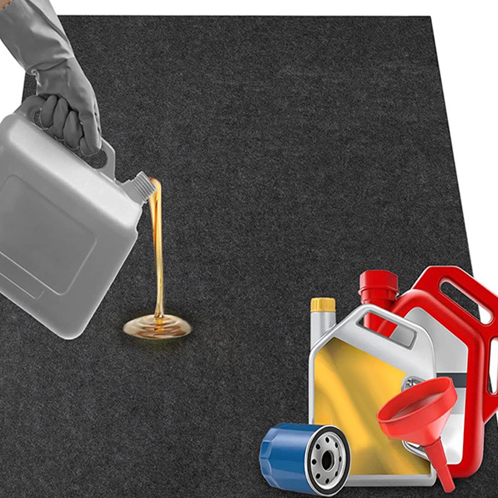 Tappetino anti-fuoriuscite di olio, 152 x 91 cm, per interni ed esterni, impermeabile, assorbente, per garage, protegge il pavimento da fuoriuscite, gocciolamenti, schizzi e macchie,