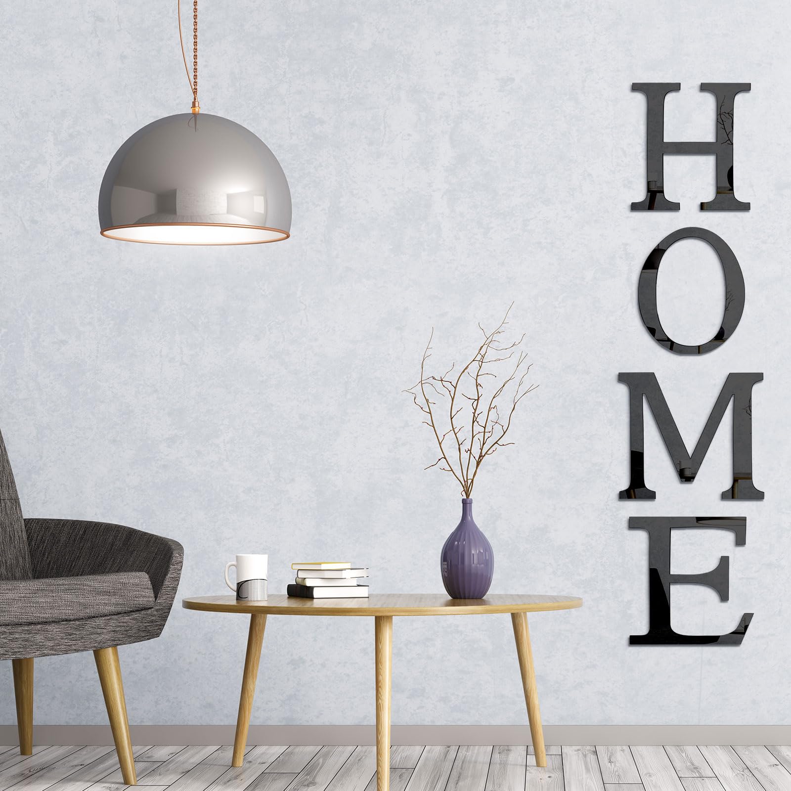 Zonon 3D Home Wall Decor Letter Sign Acrylic Mirror Wall Decor Stickers Family Farmhouse Decals for Home Room Bedroom Mirror Decoration 47x 11.8 Inch(Black)