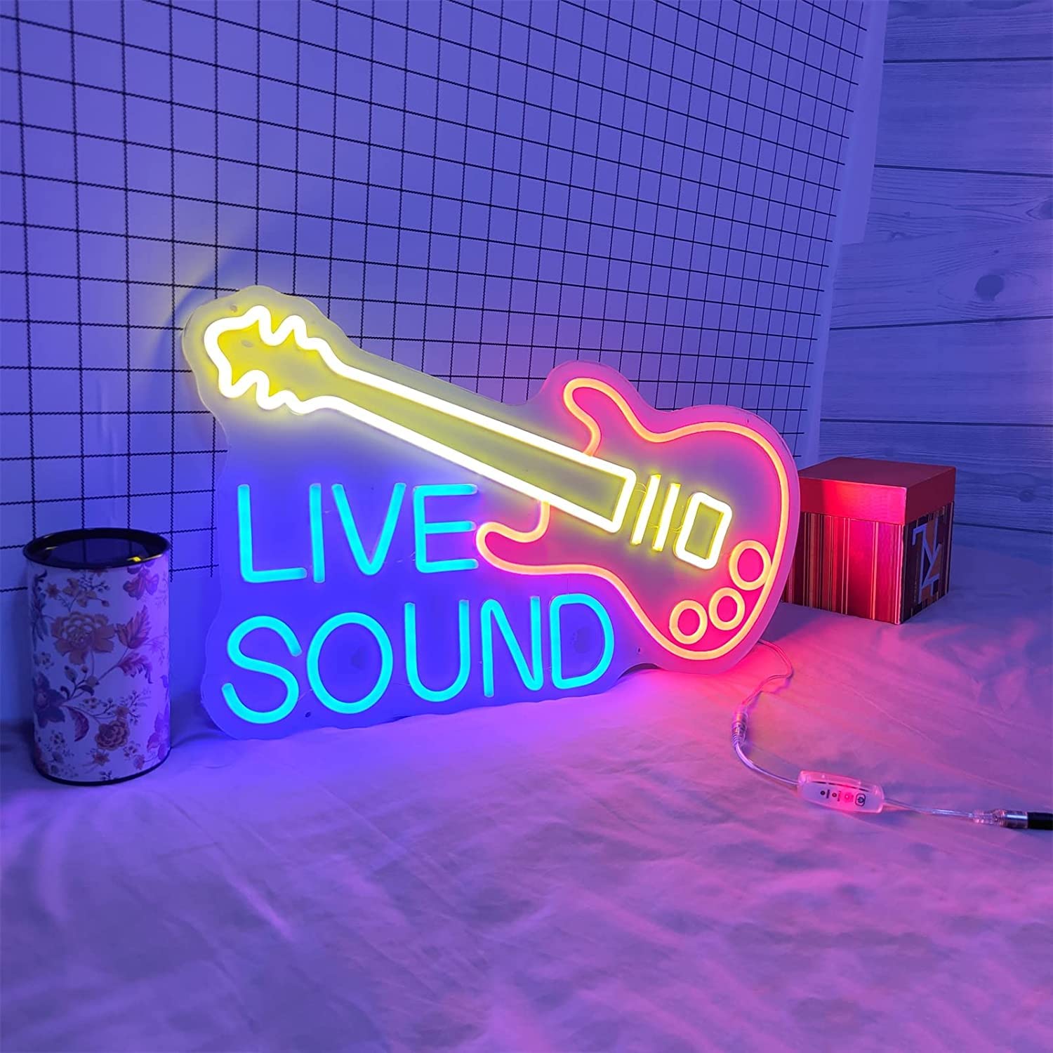 Amazon.co.jp: ギターLEDネオンサイン、ライブ音楽の雰囲気の装飾