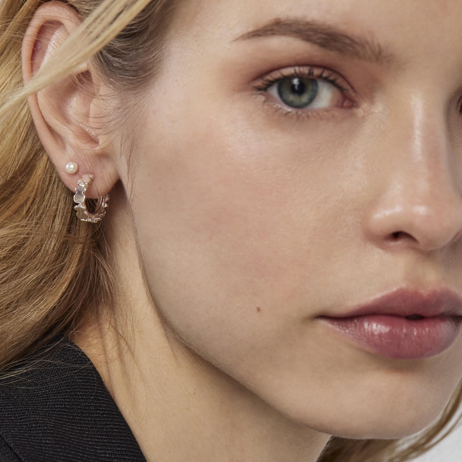 TOUS Pendientes Aro para Mujer de Plata de Primera Ley, Colección Straight