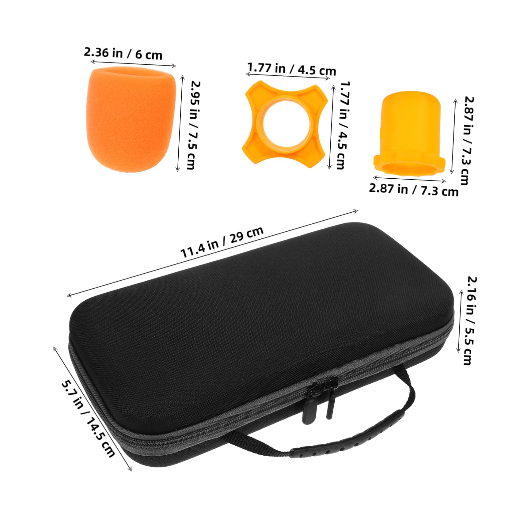 INOOMP 1 Set Microphone Carrying Case with Mesh Pocket Portable Zipper Storage Pouch for Microphone and Accessories Lightweight and Durable Design for and Organization