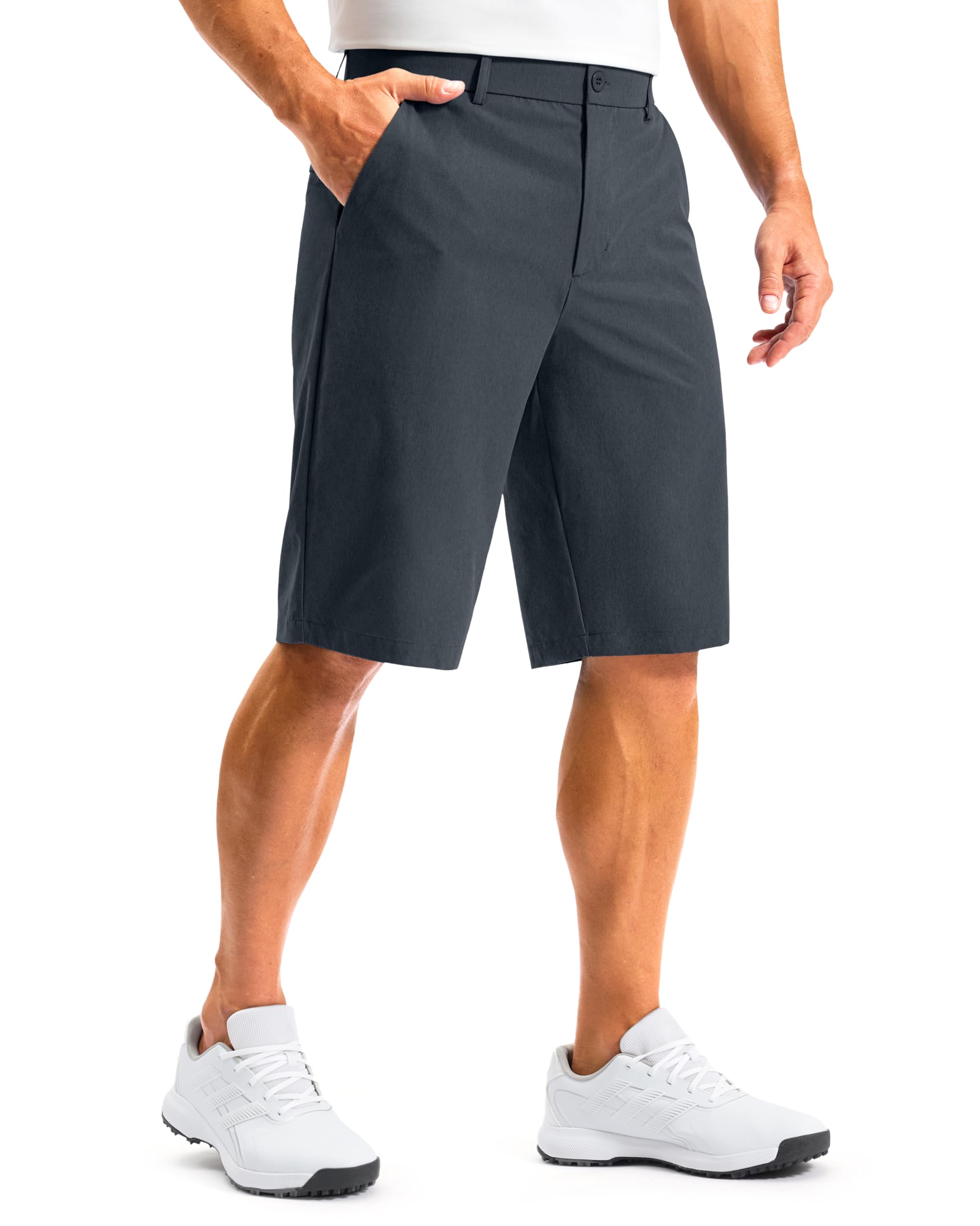 G Gradual Men's Golf Shorts 12" Long with 4 Pockets Lightweight Casual Knee Length Short Quick Dry Hiking Work Travel Shorts