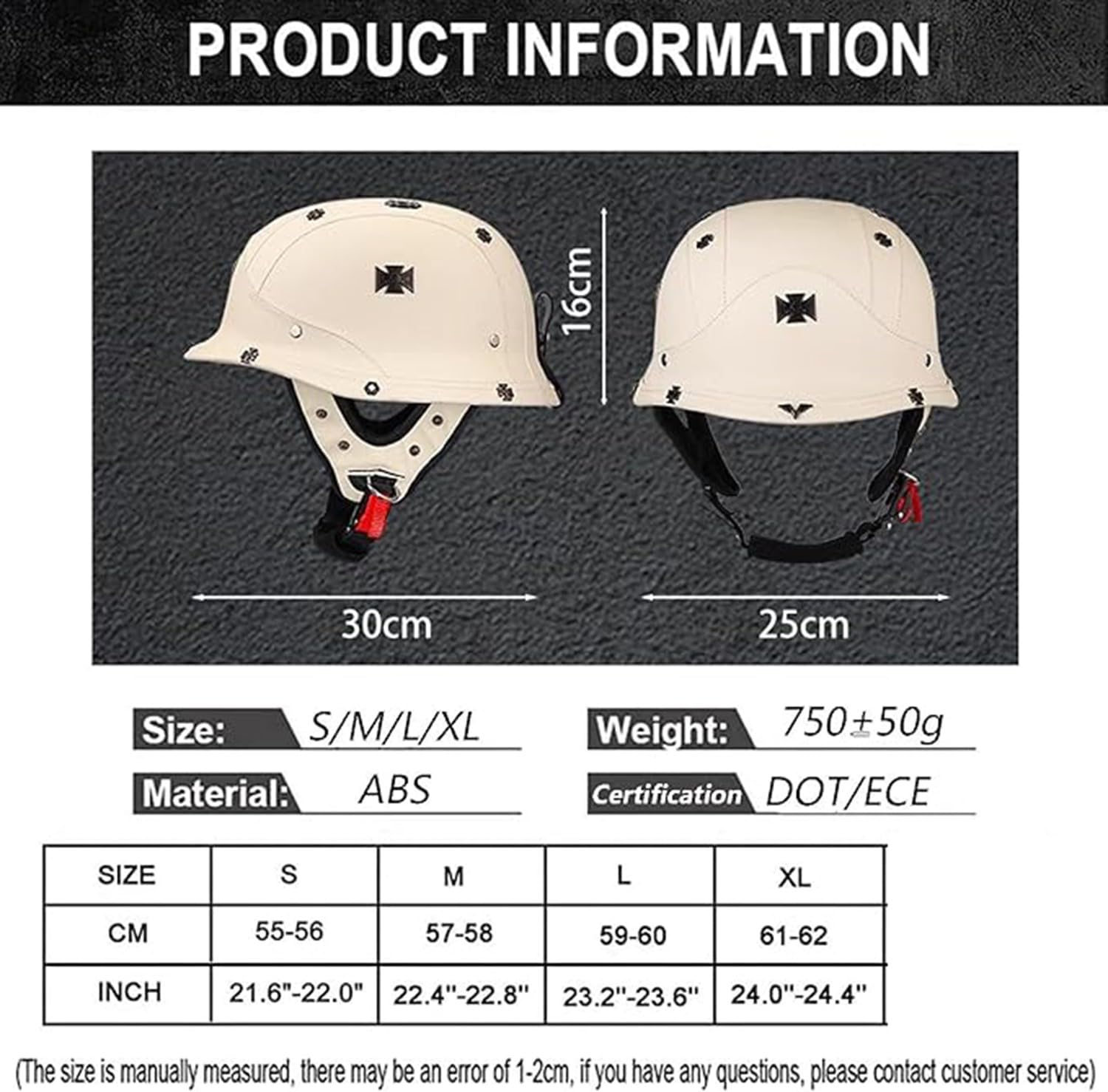 Retrò Elmetto Tedesco Pelle Caschi Cromwell Motociclista Casco ECEDOT Omologato Mezzo Moto Caschi Demi-Jet Con Fibbia Sgancio Rapido Casco A Scodella Universale Uomo Donna